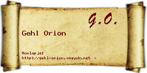 Gehl Orion névjegykártya